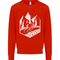 DH Downhill Mountain Biking Cycling Bicycle Mens Sweatshirt Jumper Bright Red