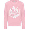 DH Downhill Mountain Biking Cycling Bicycle Mens Sweatshirt Jumper Light Pink