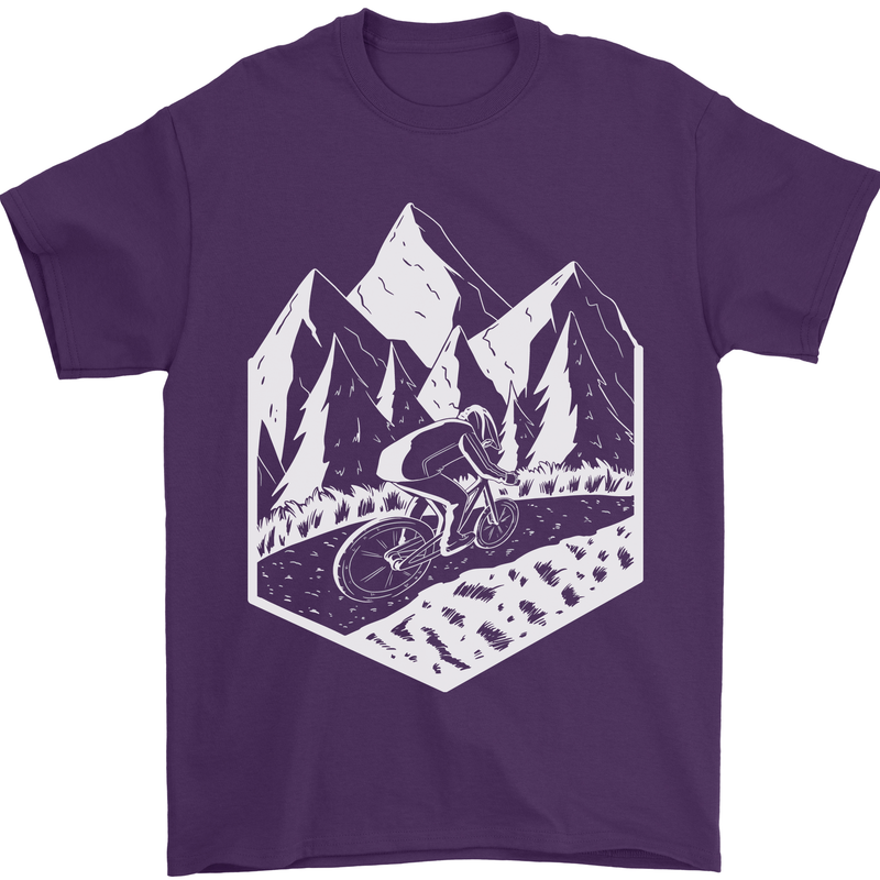 DH Downhill Mountain Biking Cycling Bicycle Mens T-Shirt 100% Cotton Purple