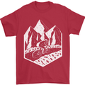 DH Downhill Mountain Biking Cycling Bicycle Mens T-Shirt 100% Cotton Red