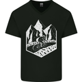 DH Downhill Mountain Biking Cycling Bicycle Mens V-Neck Cotton T-Shirt Black