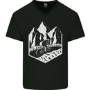 DH Downhill Mountain Biking Cycling Bicycle Mens V-Neck Cotton T-Shirt Black