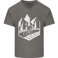 DH Downhill Mountain Biking Cycling Bicycle Mens V-Neck Cotton T-Shirt Charcoal