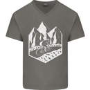 DH Downhill Mountain Biking Cycling Bicycle Mens V-Neck Cotton T-Shirt Charcoal
