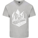 DH Downhill Mountain Biking Cycling Bicycle Mens V-Neck Cotton T-Shirt Sports Grey
