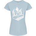 DH Downhill Mountain Biking Cycling Bicycle Womens Petite Cut T-Shirt Light Blue