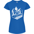 DH Downhill Mountain Biking Cycling Bicycle Womens Petite Cut T-Shirt Royal Blue