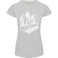 DH Downhill Mountain Biking Cycling Bicycle Womens Petite Cut T-Shirt Sports Grey