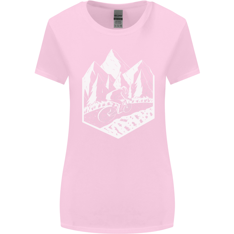 DH Downhill Mountain Biking Cycling Bicycle Womens Wider Cut T-Shirt Light Pink