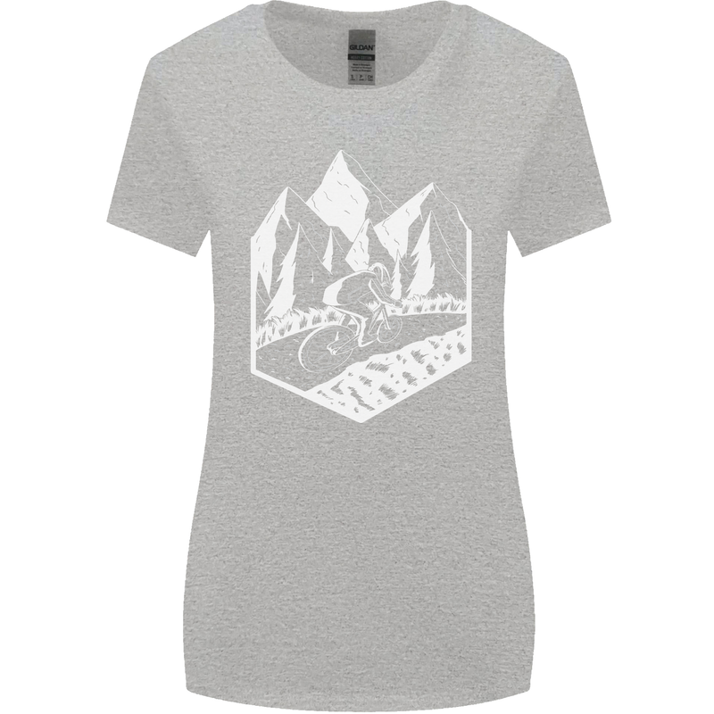 DH Downhill Mountain Biking Cycling Bicycle Womens Wider Cut T-Shirt Sports Grey