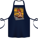 DJ Decks Vinyl Only Funny DJing Turntable Cotton Apron 100% Organic Navy Blue
