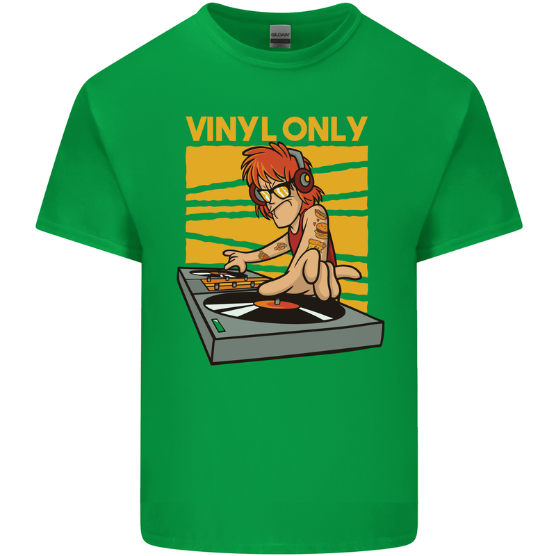 DJ Decks Vinyl Only Funny DJing Turntable Kids T-Shirt Childrens Irish Green