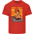 DJ Decks Vinyl Only Funny DJing Turntable Kids T-Shirt Childrens Red
