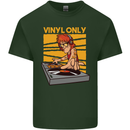 DJ Decks Vinyl Only Funny DJing Turntable Mens Cotton T-Shirt Tee Top Forest Green