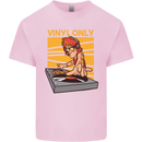 DJ Decks Vinyl Only Funny DJing Turntable Mens Cotton T-Shirt Tee Top Light Pink