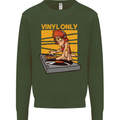 DJ Decks Vinyl Only Funny DJing Turntable Mens Sweatshirt Jumper Forest Green