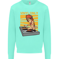 DJ Decks Vinyl Only Funny DJing Turntable Mens Sweatshirt Jumper Peppermint