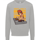 DJ Decks Vinyl Only Funny DJing Turntable Mens Sweatshirt Jumper Sports Grey