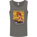 DJ Decks Vinyl Only Funny DJing Turntable Mens Vest Tank Top Charcoal
