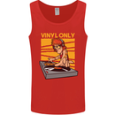 DJ Decks Vinyl Only Funny DJing Turntable Mens Vest Tank Top Red