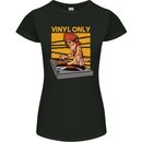 DJ Decks Vinyl Only Funny DJing Turntable Womens Petite Cut T-Shirt Black