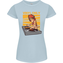 DJ Decks Vinyl Only Funny DJing Turntable Womens Petite Cut T-Shirt Light Blue
