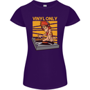 DJ Decks Vinyl Only Funny DJing Turntable Womens Petite Cut T-Shirt Purple