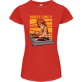 DJ Decks Vinyl Only Funny DJing Turntable Womens Petite Cut T-Shirt Red