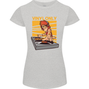 DJ Decks Vinyl Only Funny DJing Turntable Womens Petite Cut T-Shirt Sports Grey
