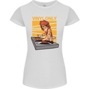 DJ Decks Vinyl Only Funny DJing Turntable Womens Petite Cut T-Shirt White