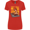 DJ Decks Vinyl Only Funny DJing Turntable Womens Wider Cut T-Shirt Red