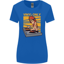 DJ Decks Vinyl Only Funny DJing Turntable Womens Wider Cut T-Shirt Royal Blue