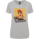 DJ Decks Vinyl Only Funny DJing Turntable Womens Wider Cut T-Shirt Sports Grey