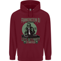 DJ Frankenstein Funny Music Vinyl Halloween Childrens Kids Hoodie Maroon