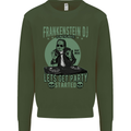 DJ Frankenstein Funny Music Vinyl Halloween Kids Sweatshirt Jumper Forest Green