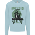 DJ Frankenstein Funny Music Vinyl Halloween Kids Sweatshirt Jumper Light Blue