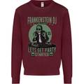 DJ Frankenstein Funny Music Vinyl Halloween Kids Sweatshirt Jumper Maroon
