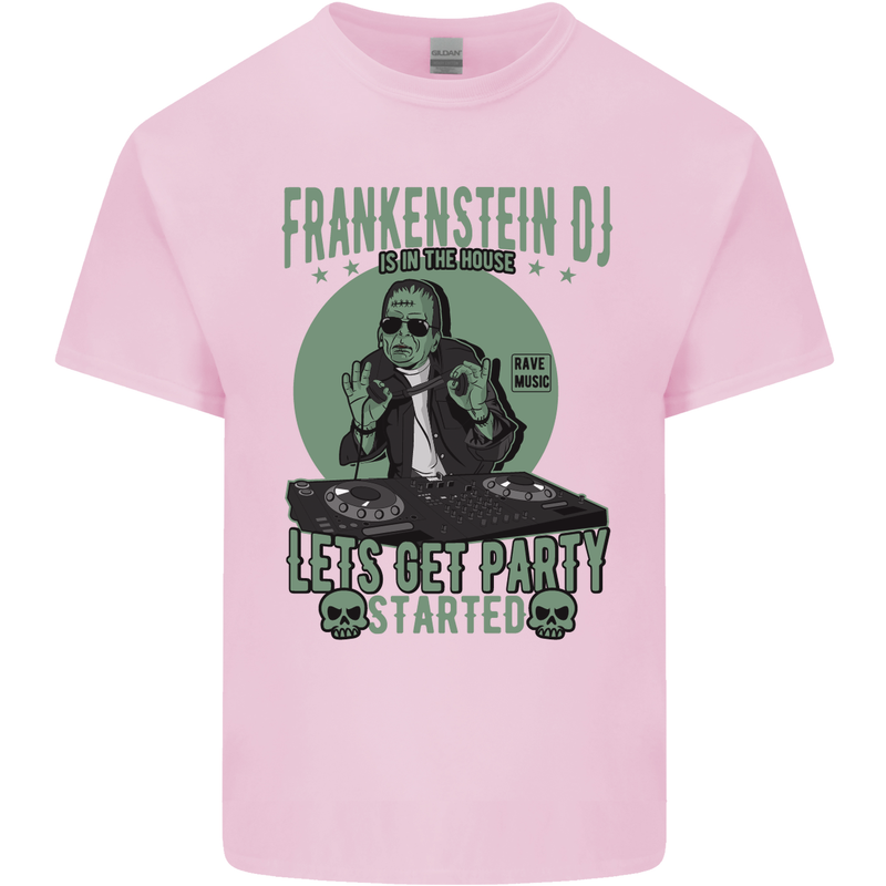 DJ Frankenstein Funny Music Vinyl Halloween Kids T-Shirt Childrens Light Pink