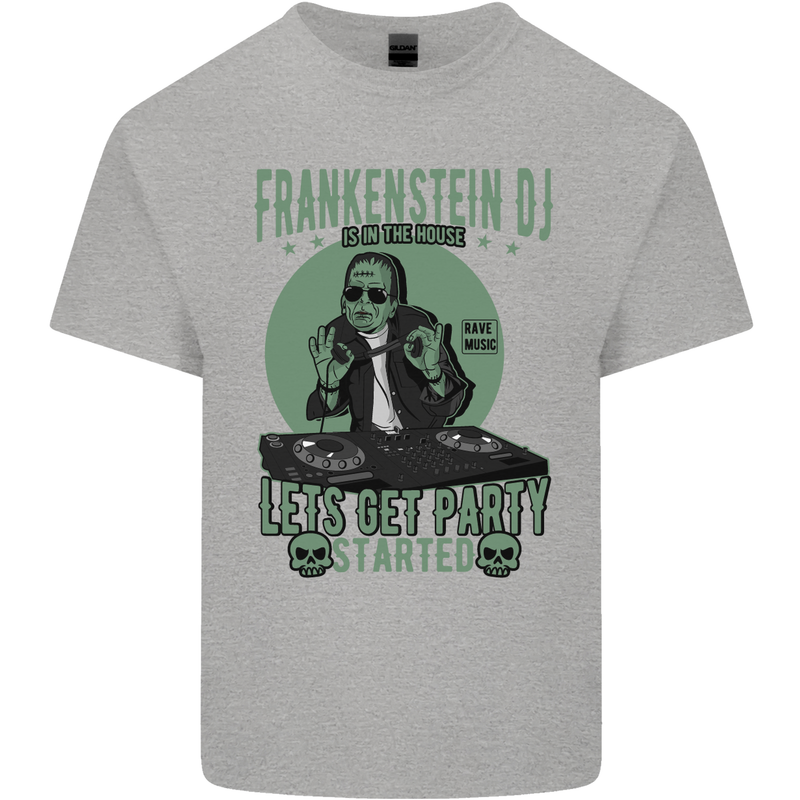 DJ Frankenstein Funny Music Vinyl Halloween Kids T-Shirt Childrens Sports Grey