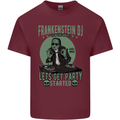DJ Frankenstein Funny Music Vinyl Halloween Mens Cotton T-Shirt Tee Top Maroon