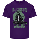DJ Frankenstein Funny Music Vinyl Halloween Mens Cotton T-Shirt Tee Top Purple