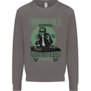 DJ Frankenstein Funny Music Vinyl Halloween Mens Sweatshirt Jumper Charcoal