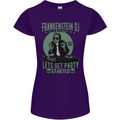 DJ Frankenstein Funny Music Vinyl Halloween Womens Petite Cut T-Shirt Purple