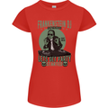 DJ Frankenstein Funny Music Vinyl Halloween Womens Petite Cut T-Shirt Red