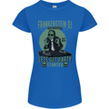 DJ Frankenstein Funny Music Vinyl Halloween Womens Petite Cut T-Shirt Royal Blue