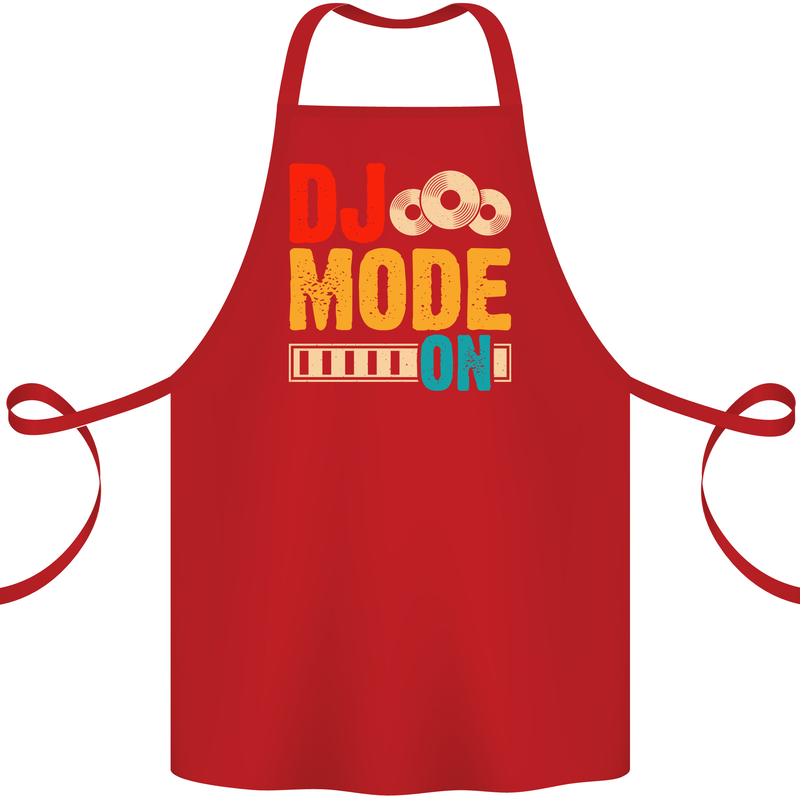 DJ Mode On DJing Music Cotton Apron 100% Organic Red