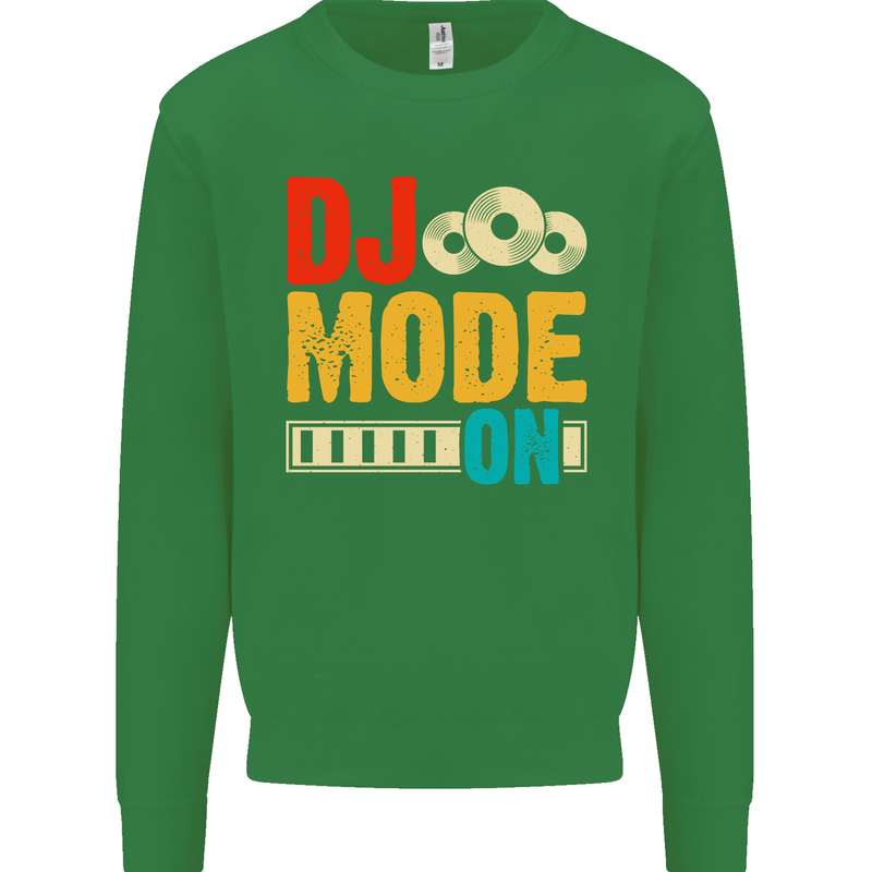 DJ Mode On DJing Music Kids Sweatshirt Jumper Irish Green