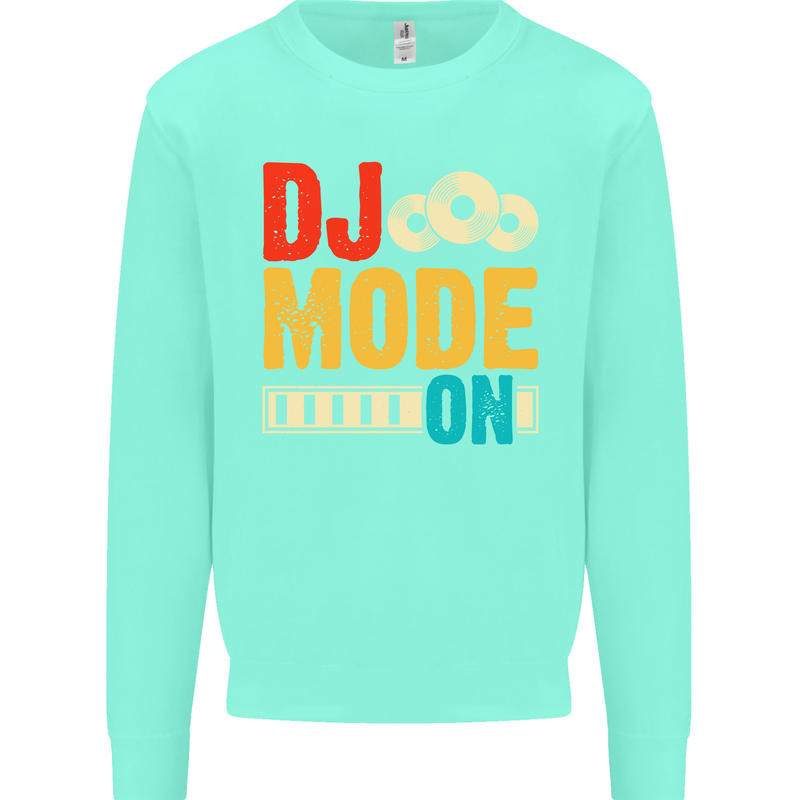 DJ Mode On DJing Music Kids Sweatshirt Jumper Peppermint