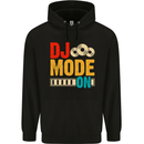 DJ Mode On DJing Music Mens 80% Cotton Hoodie Black