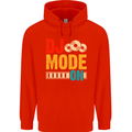 DJ Mode On DJing Music Mens 80% Cotton Hoodie Bright Red